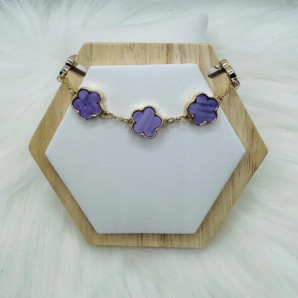 Camille Flower Bracelet in Purple